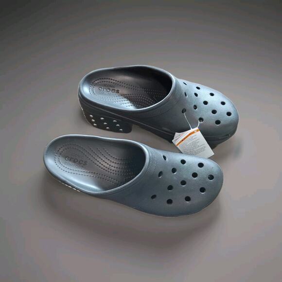 Crocs Siren Studded Platform Heel Clog Black Womens Size 13 / Mens Size 11 - NEW - Picture 3 of 5